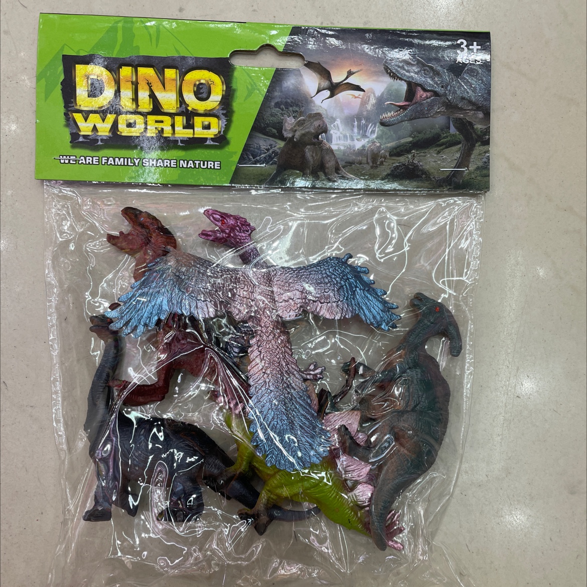 9912实心恐龙玩具款式混装PVC卡头包装