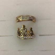 Two gold multi-diamond designs paired with couple rings 💍 personalized collection fashion