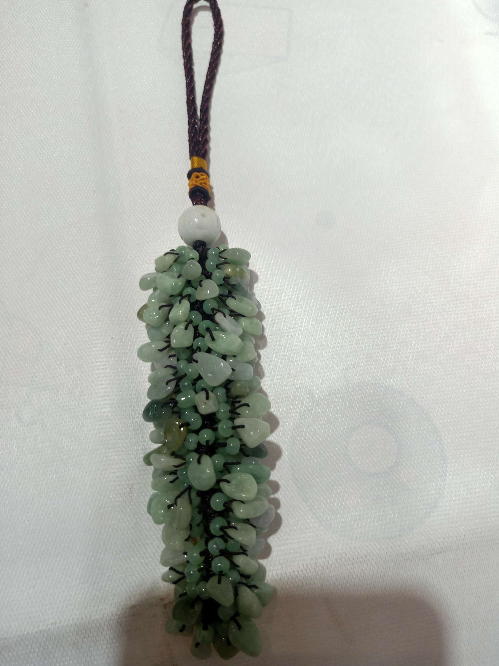 天然翡翠玉a货秤砣车挂冰透水润详情图3