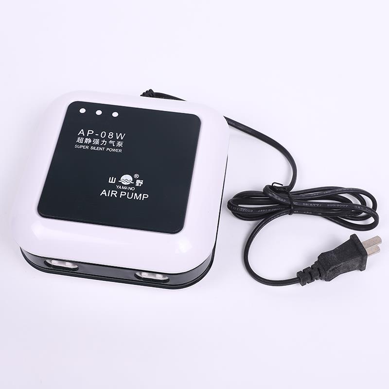 四孔氧气泵水族箱养鱼增氧泵鱼缸增氧泵超静强力气泵山野AP-08W