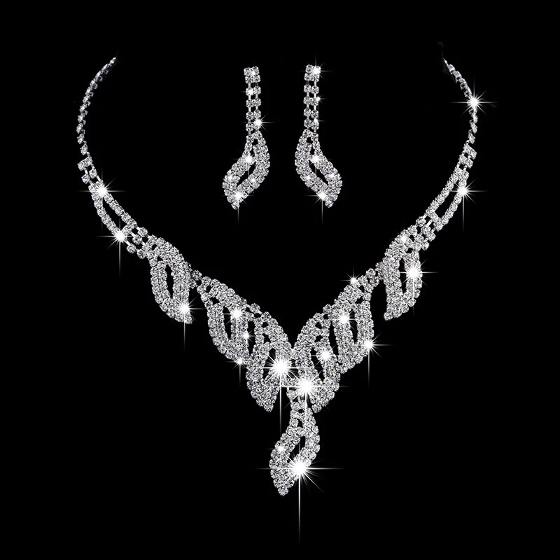 Bride wedding set New wedding Wedding jewelry Wedding accessories Necklace Earrings accessories