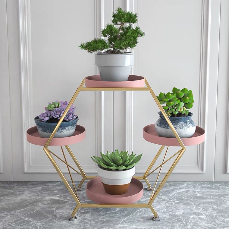 Simple flower stand, light luxury Nordic indoor home balcony decoration shelf, ironwork living room flower POTS, multi-layer green ivy