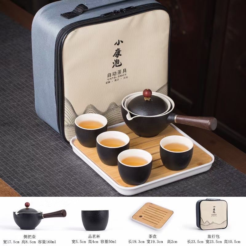 Kun Kun Ceramics' best-selling portable tea Set: One pot, four cups, 360-degree Rotating teapot, Travel set, Lazy person's teapot, essential for Camping 118 Application Scenario
