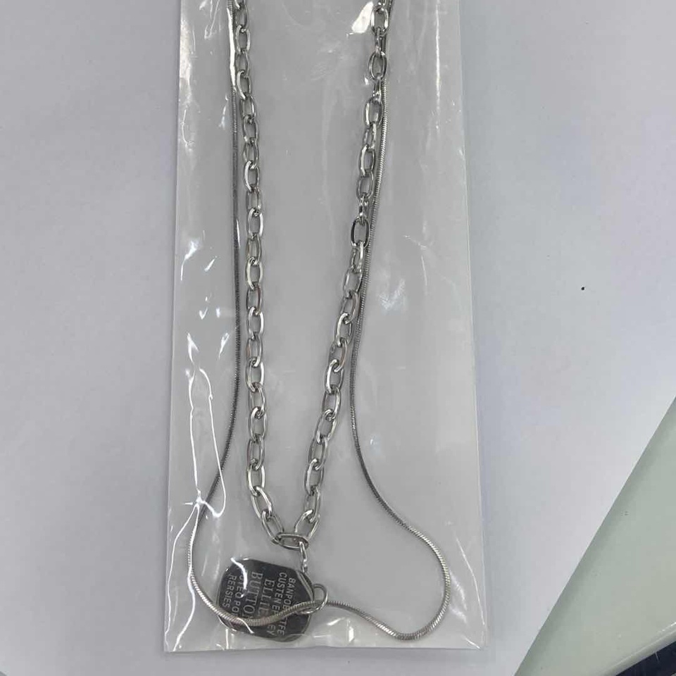 2021 new 0156 Korean version of titanium steel necklace can be worn by men and women natural sweet cool can trend fashion niche design style personality fashion generous factory direct sales thumbnail
