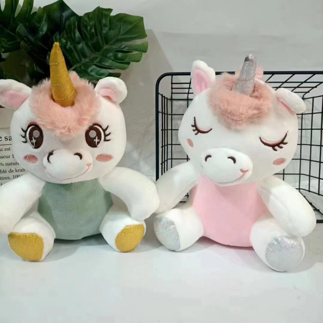 Fantasy plush toy manufacturers straight green powder expression series unicorn pillow doll boutique plush thumbnail