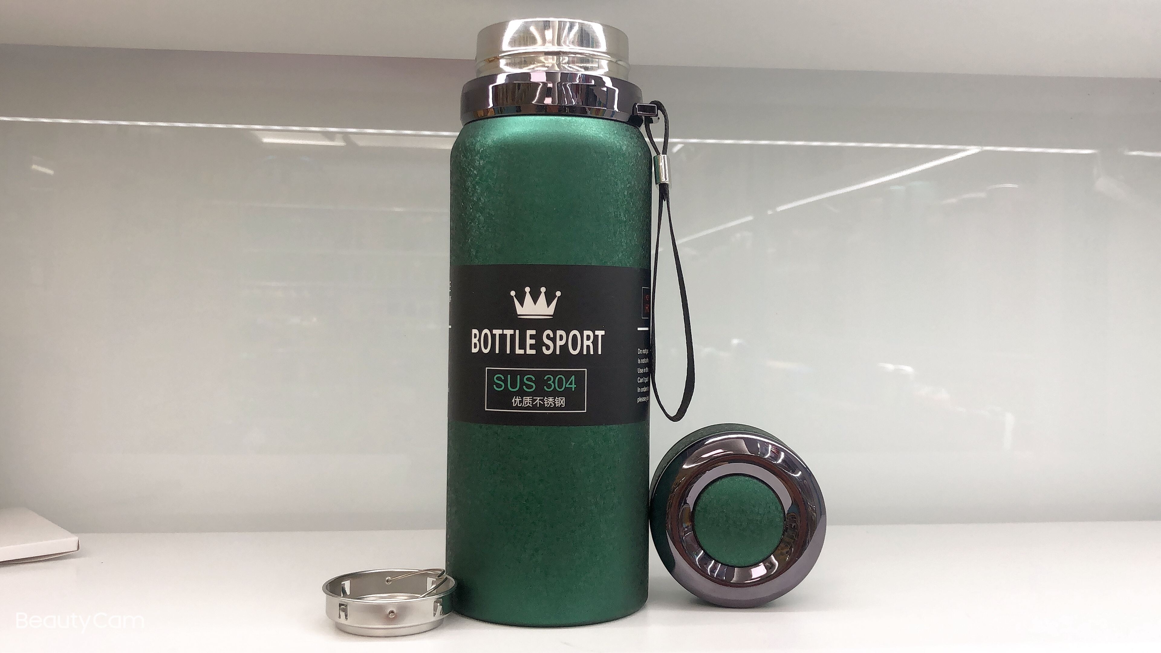 厂家直销冰花漆吊带304不锈钢保温杯800ml详情图2