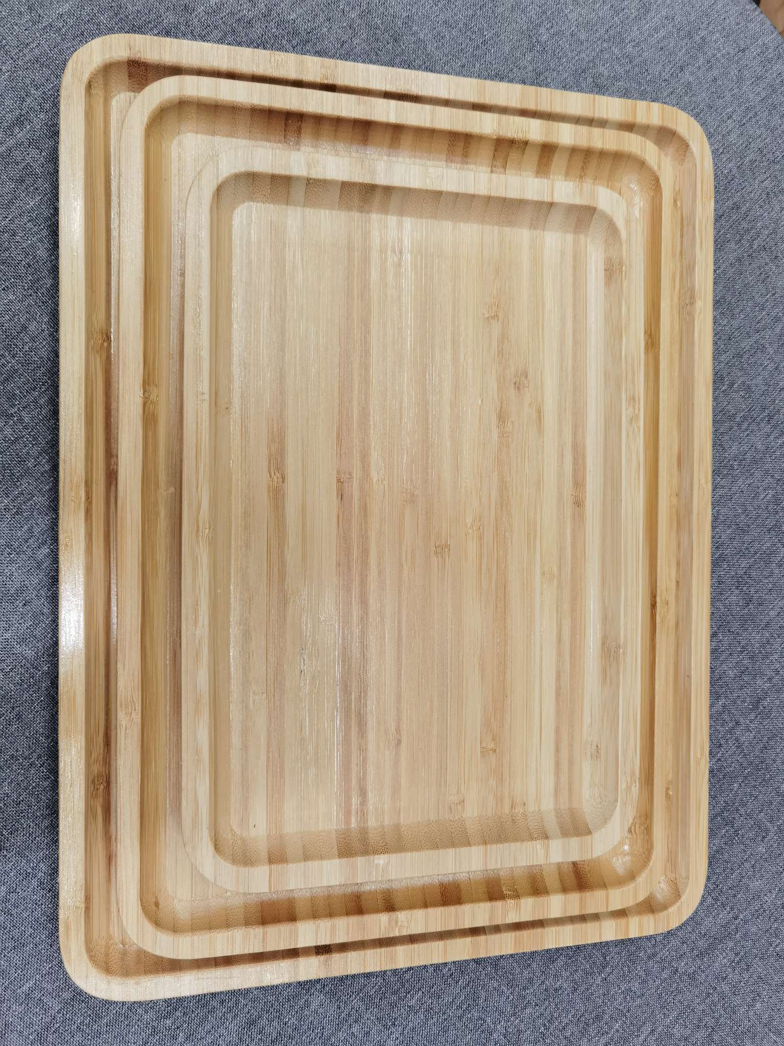 竹制托盘茶盘点心盘竹盘各种尺寸侧压圆盘细节图