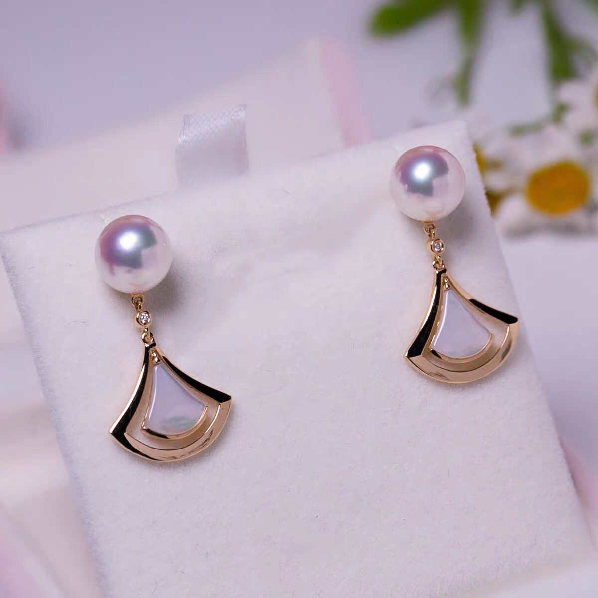 Pearl studs earrings drop women new temperament retro heaven girl