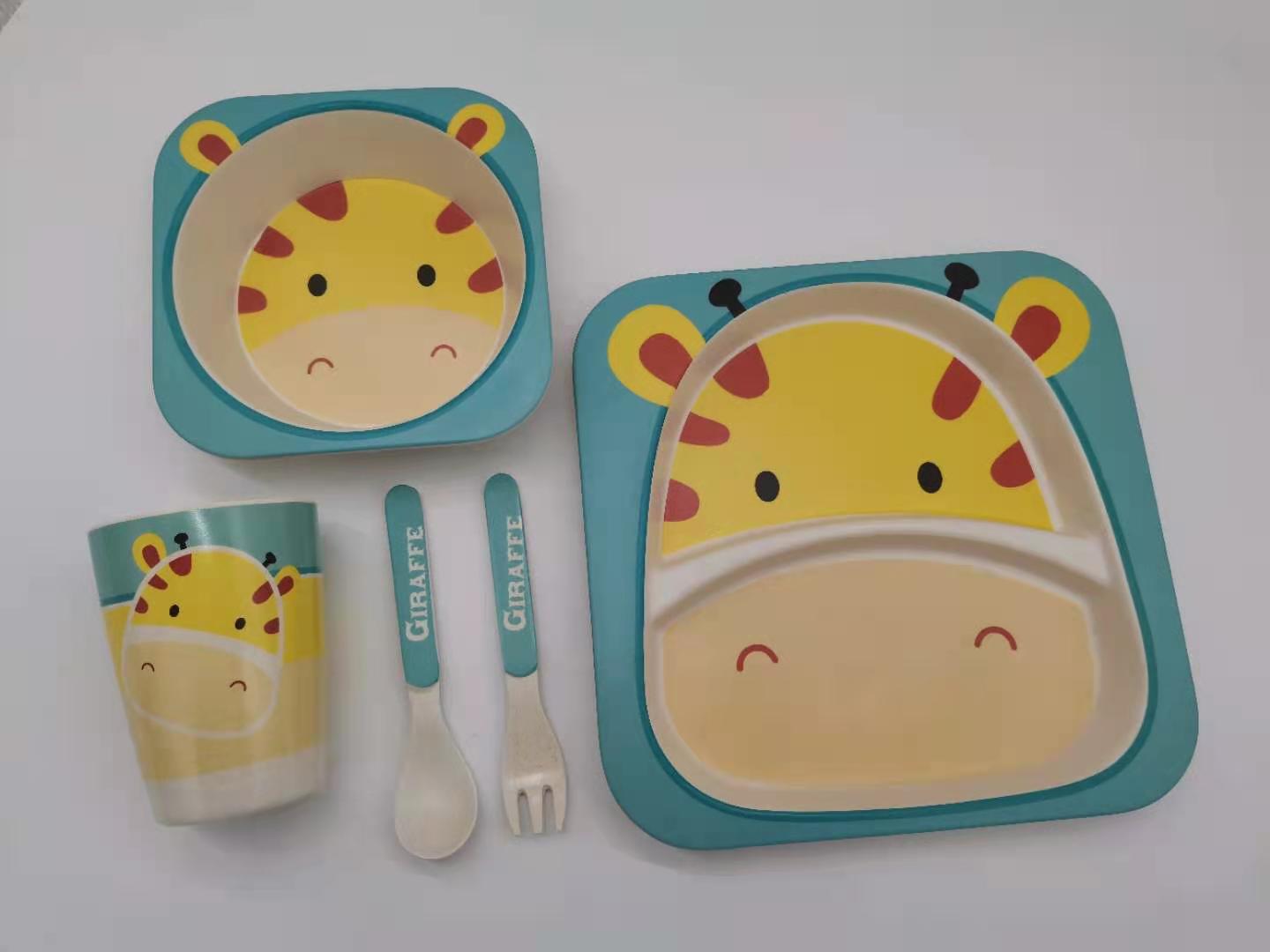 Children's cartoon tableware, bamboo fiber tableware, eco-friendly tableware Item Picture
