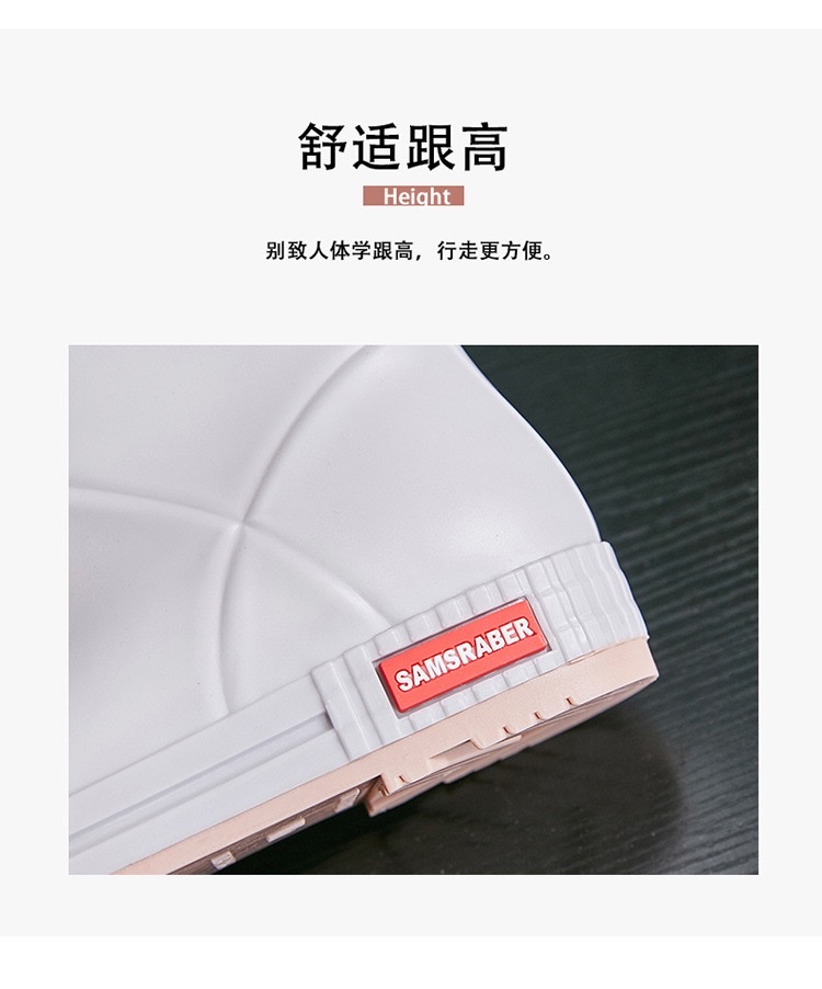 日系雨鞋男女中筒厚底时尚户外耐磨防水雨靴防滑厨房塑胶工作鞋详情图7