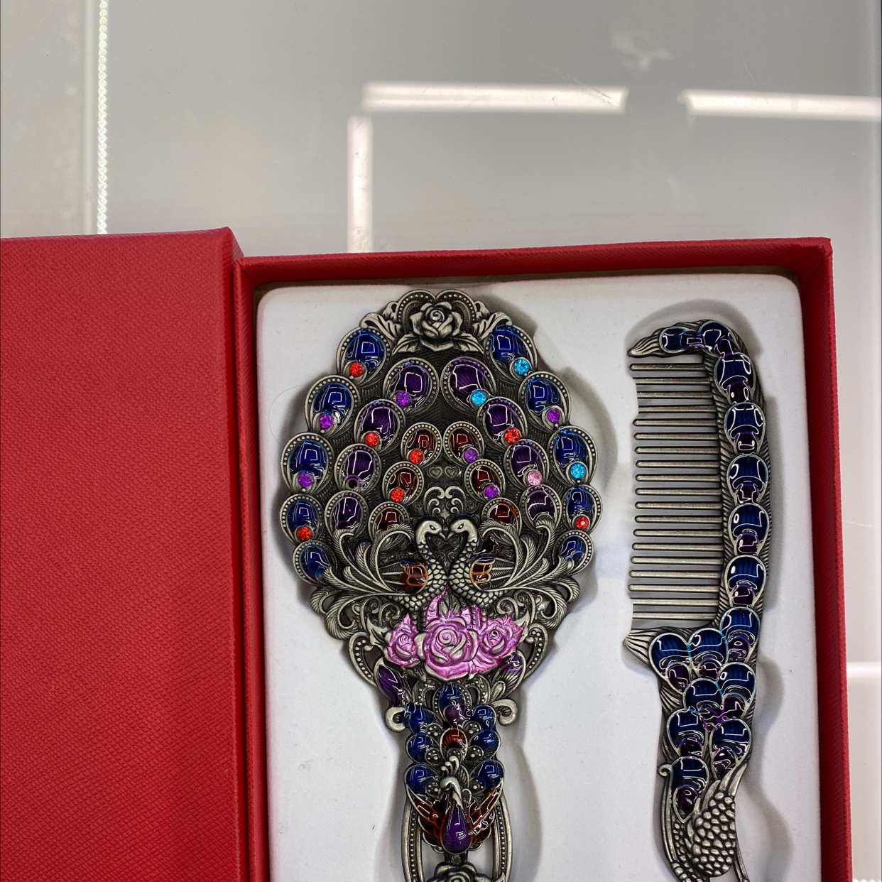 锌合金套镜子白底实物图