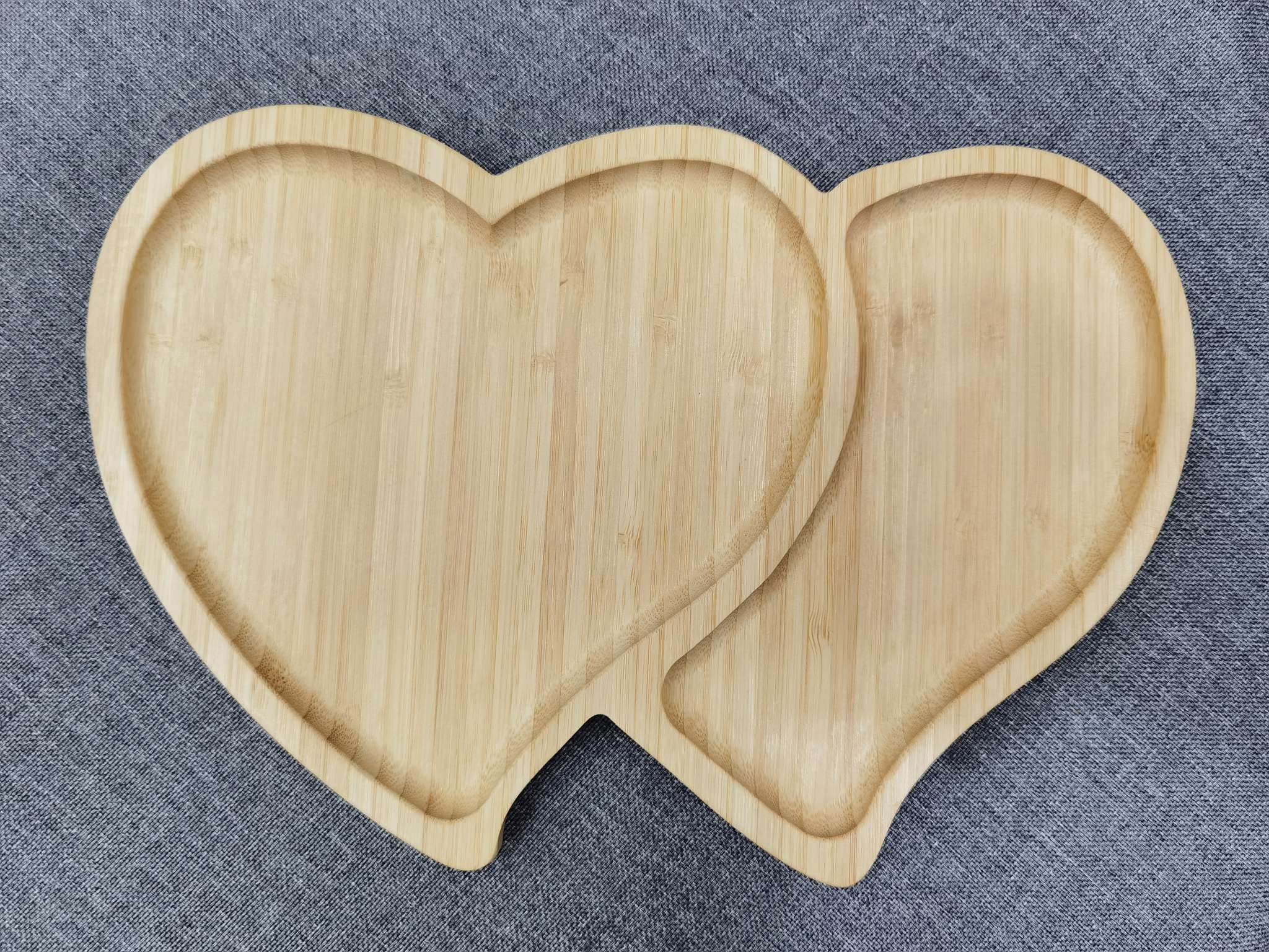 竹制托盘茶盘点心盘竹盘心形盘白底实物图