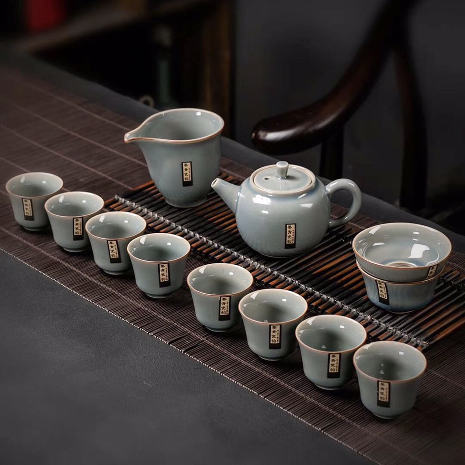 琨琨陶瓷 复古墨青窑茶具套组仿古功夫茶具茶壶盖碗家用办公大套组 手提盒礼盒装礼品 133详情图3