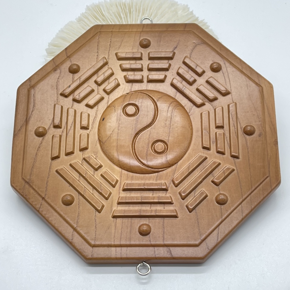 桃木八卦镜挂件桃花斩太极八卦镜摆件挂件工艺品 