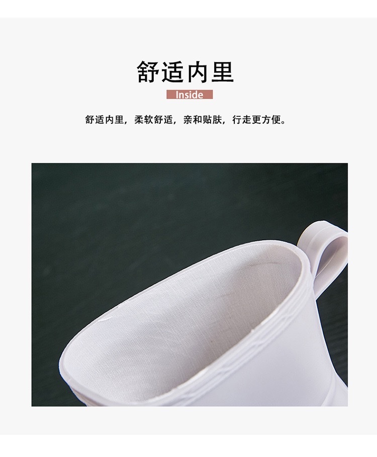 日系雨鞋男女中筒厚底时尚户外耐磨防水雨靴防滑厨房塑胶工作鞋详情图6