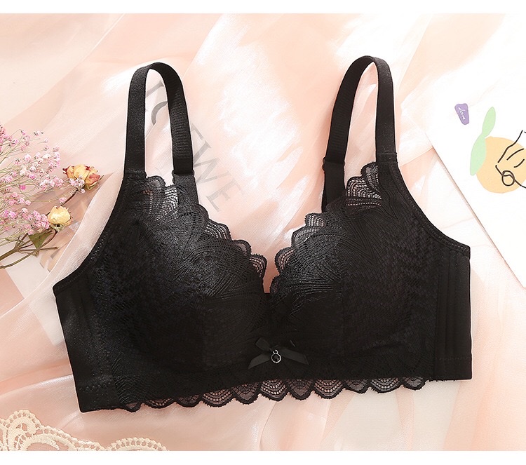 【 Pink Zhi Blue 】 Barki Butterfly Series No Underwire Women's Bra Small Chest Sexy Lace Concentrated Breathable Underwear Thin Application Scenario