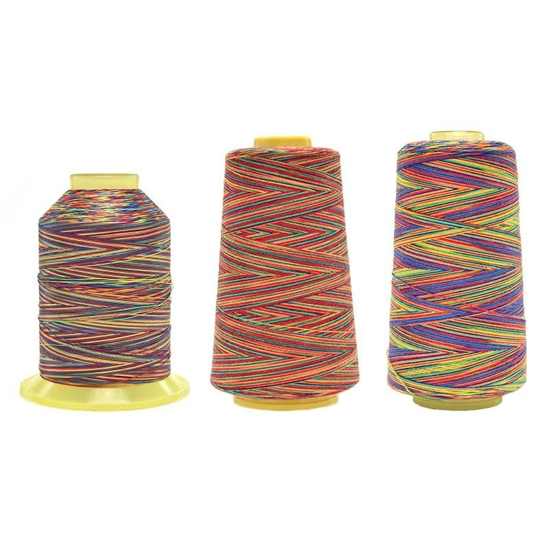 Yimin Brand 40/2 # 20/2 Sewing Machine Thread Medium Thick Thread Machine Seven-Color Thread Pagoda Thread Gradient Color Thread Household Sewing Thread 2