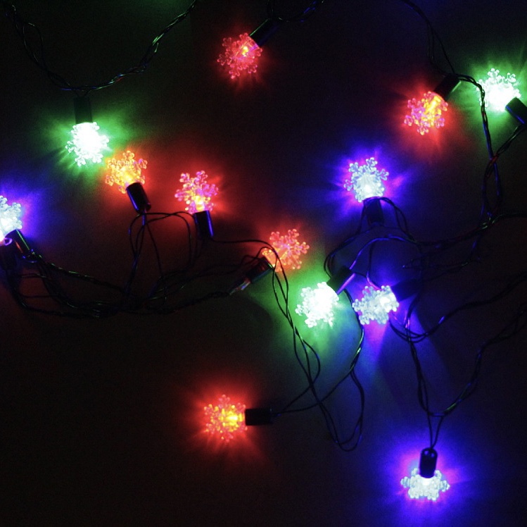 led lights string stars snow globe lights black bright line lights flashing festive decoration Christmas string lights Ground stall source 5 m 28 lights 220v round insert snow