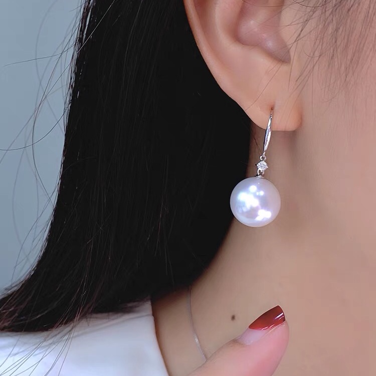 White beads pearl earrings earrings diamond set earrings studs earrings