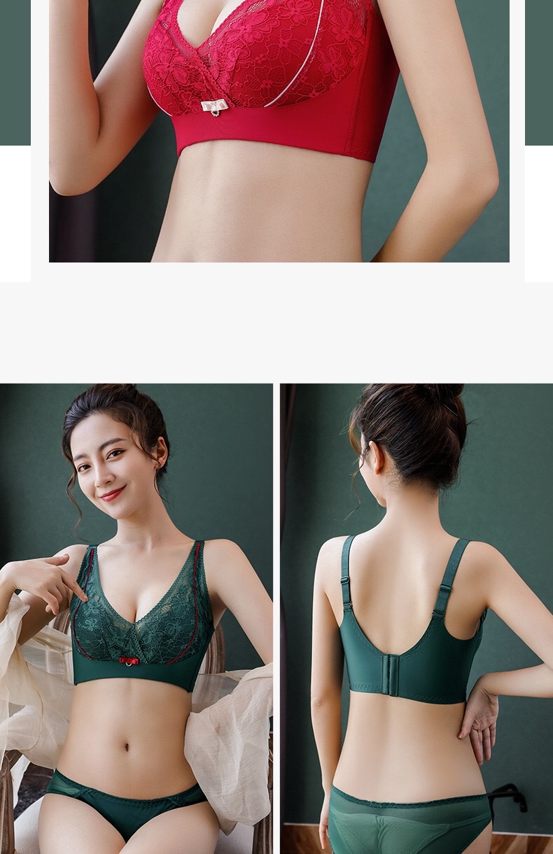 【 Pink Cheese Blue 】 Fashion Splicing Color Bra Q Elastic Latex Underwear For Women Without Underwire Adjustment Comfortable Small Chest Gathering Application Scenario