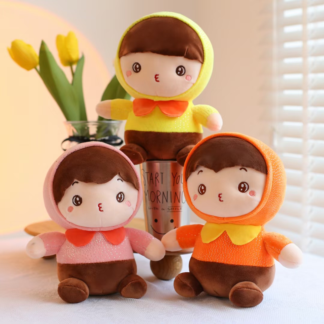 梦幻毛绒玩具厂家直销8寸三色娃娃抱枕公仔精品毛绒