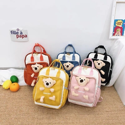 Children's School Bag Cartoon Kindergarten Boys And Girls Backpack Korean Version Cute Bear Bag Casual Backpack