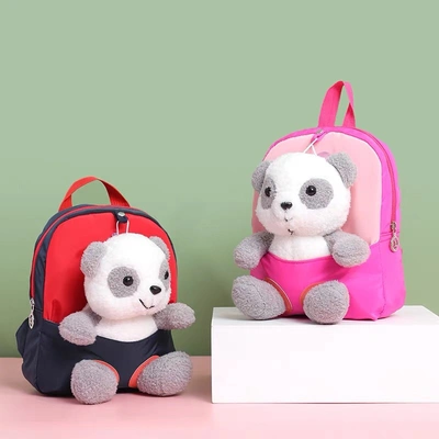 New Children's Backpack Casual Cartoon Panda Cute Plush Children's Bag Kindergarten Boys And Girls Bag Tide
