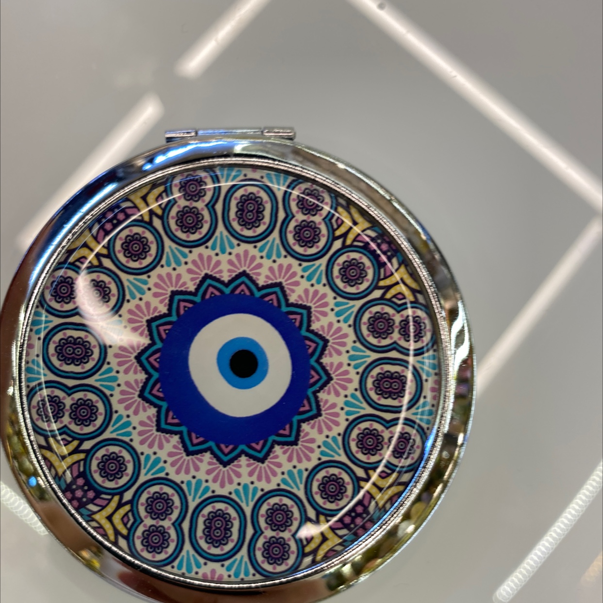 迪梦斯工艺品珠宝首饰盒镜子手工定制创意礼品镜子塑料金色镂空铬色镜子蓝眼睛图片详情图10