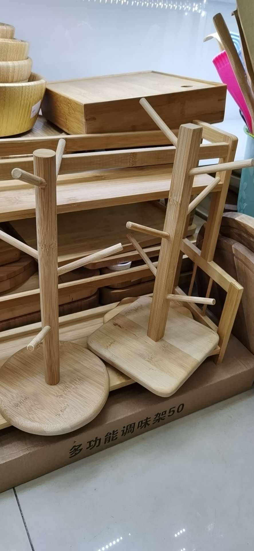 竹制品杯架细节图