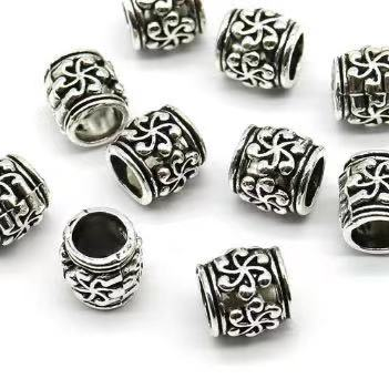 Alloy chrysanthemum large-hole beads