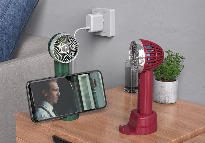 新款手持支架迷你小风扇USB充电带底座三档大风力静音风扇厂货批发礼品定制详情图5
