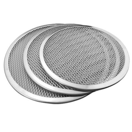 披萨网铝合金圆形无缝包边拉伸网八寸圆形铝制品加厚滤网细节图
