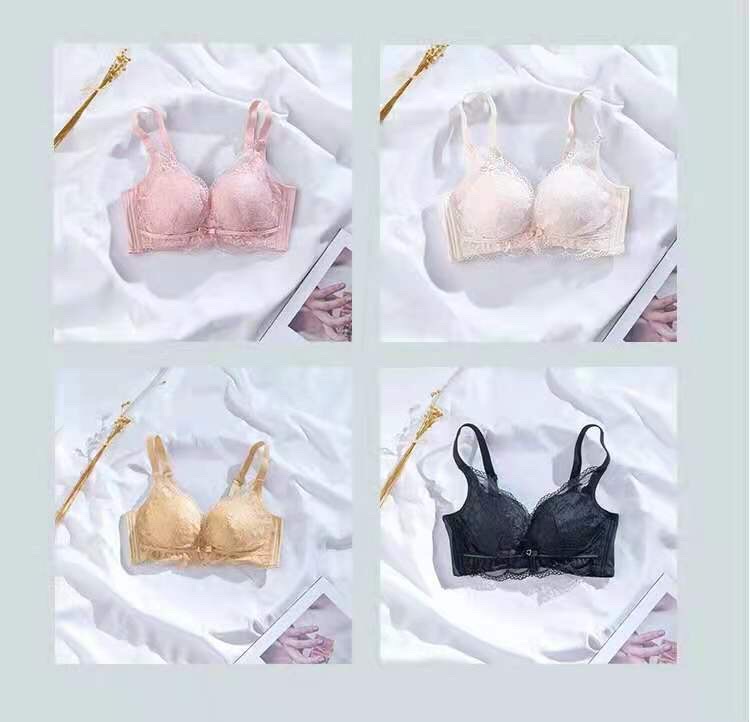 Fall/Winter New Latex Cup Underwear For Women Without Underwire Adjustment Small Breasts Gather A To C Sexy Lace Bra undefined