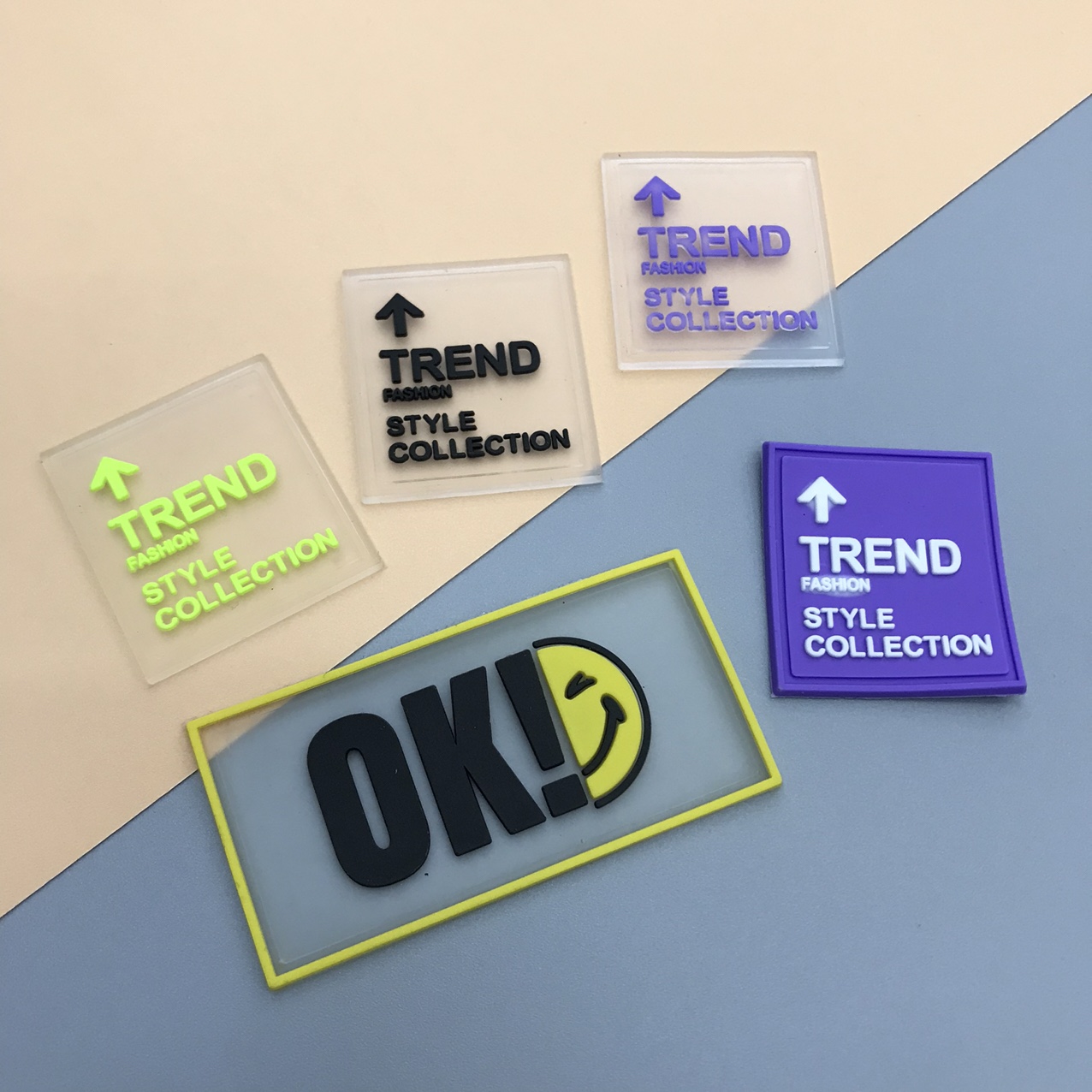 Clothing accessories, shoes, hats, bags, decorative drip plastic labels, pvc labels