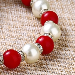 803 Crystal Glass Bracelet Beaded Bracelet with shiny crystal trim