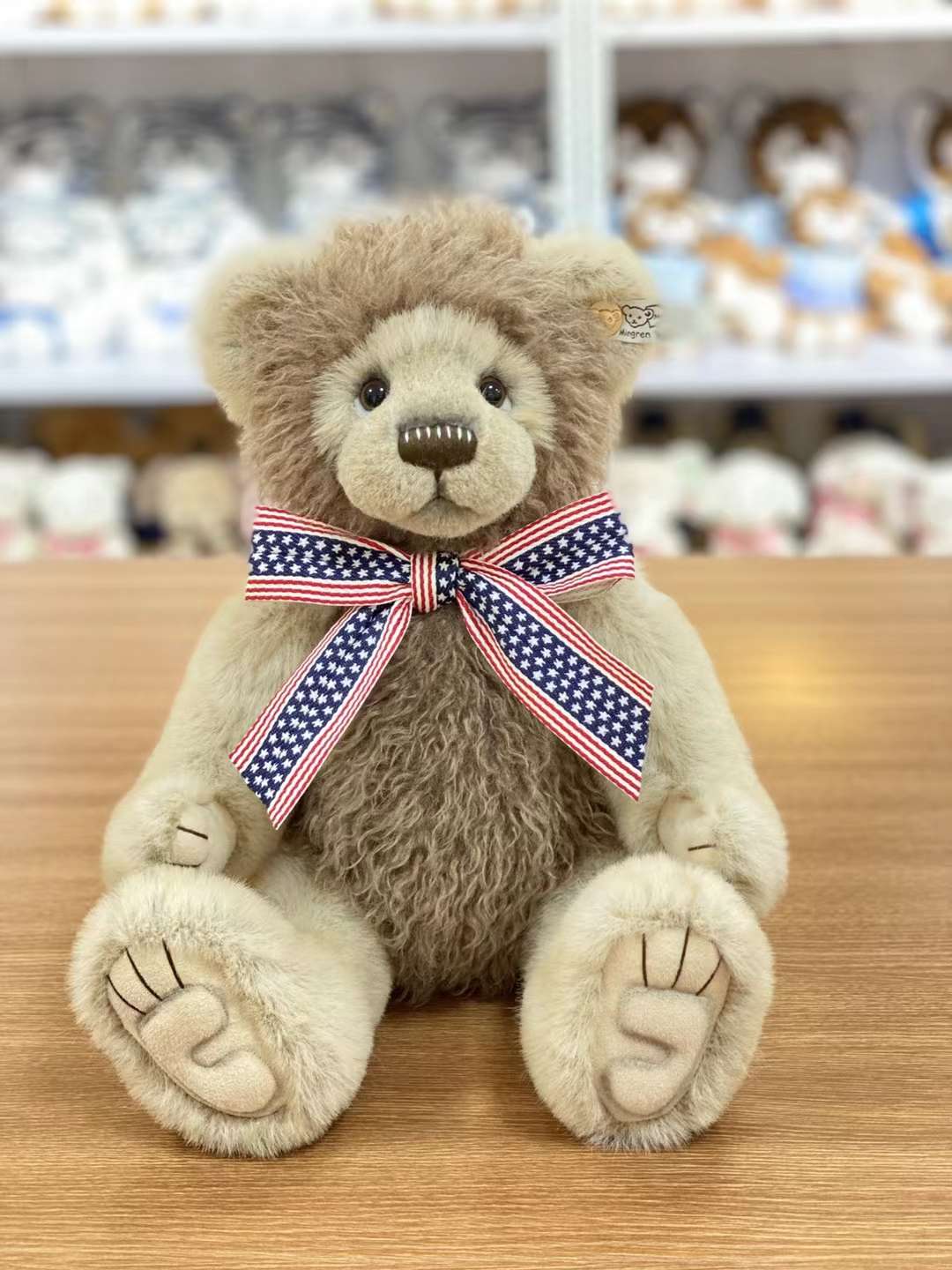 Dreamy plush toy manufacturer direct sales of articulated long bow ties, mixed-color long fur teddy bears, small plush pillows, and high-quality plush toys Specification image