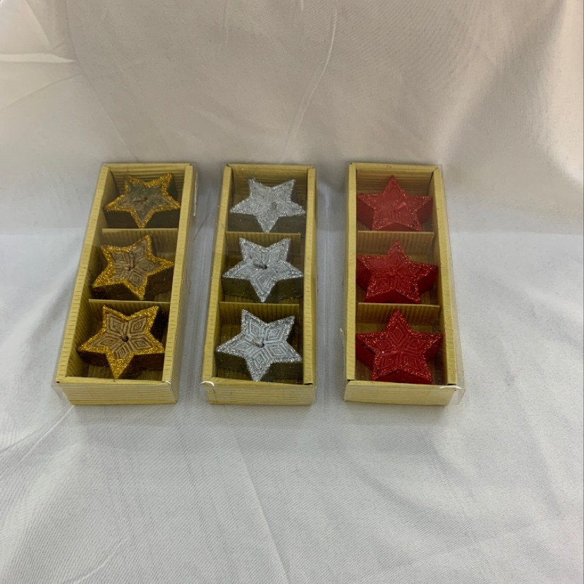 AXG356一三套五角星创新款式无烟无味蜡烛家居装饰品蜡烛