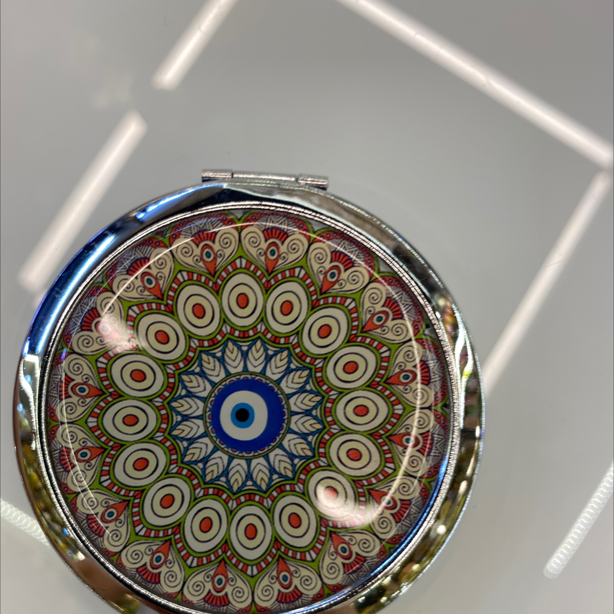 迪梦斯工艺品珠宝首饰盒镜子手工定制创意礼品镜子塑料金色镂空铬色镜子蓝眼睛图片详情图9