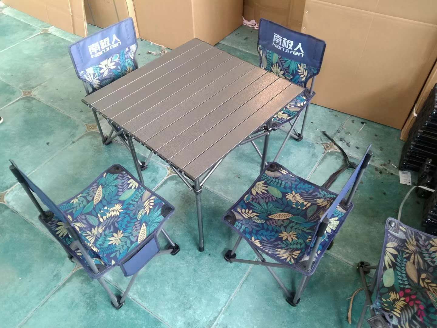 铭华家具厂铝合金折叠方桌长方形桌户外折叠桌椅便携式铝合金露营烧烤自驾游庭院家用野餐套装详情图1