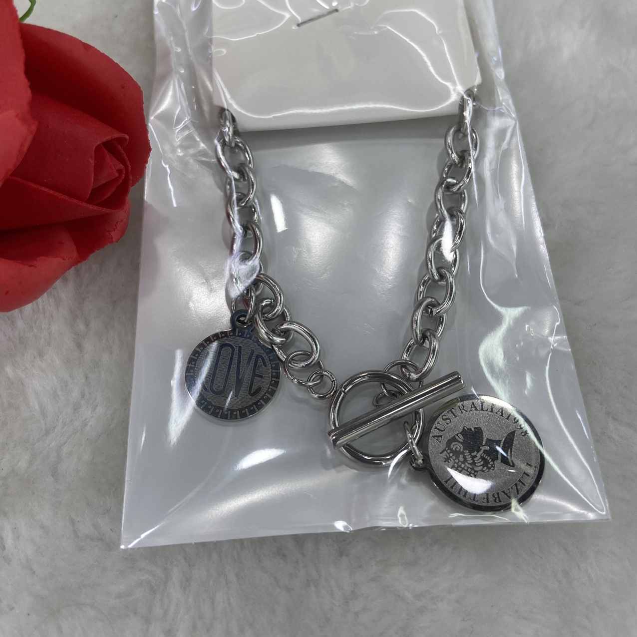 2021 new 0104 Korean titanium steel necklace can be worn by men and women natural sweet cool can trend fashion niche design style personality fashion generous factory direct sales thumbnail