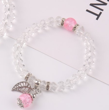 0506 Hand beaded mesh Red bracelet Shining crystal cute bracelet