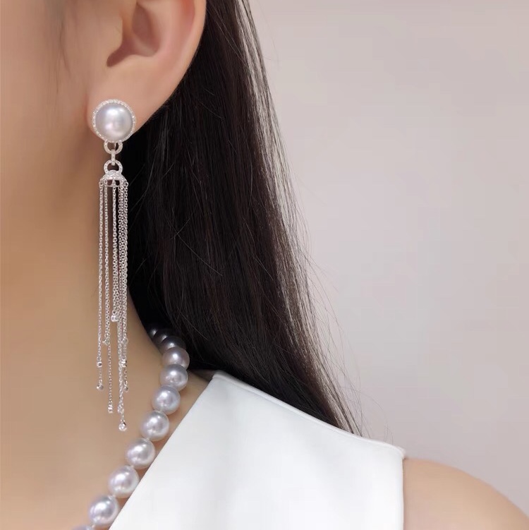 Earrings, earrings, pearls, earrings, tassels