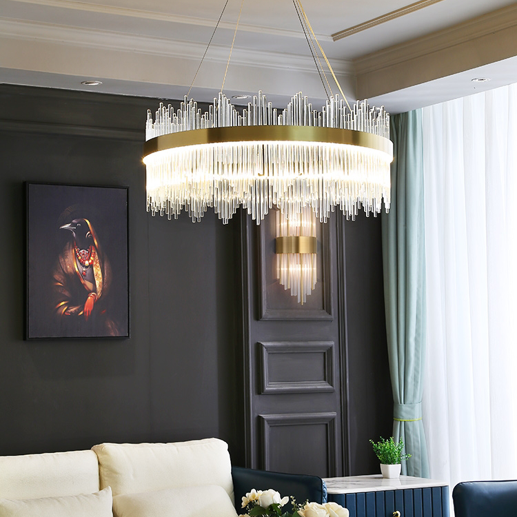 Light luxury chandelier, simple and modern bedroom crystal full-house package lighting, 2021 new style combination living room light gold