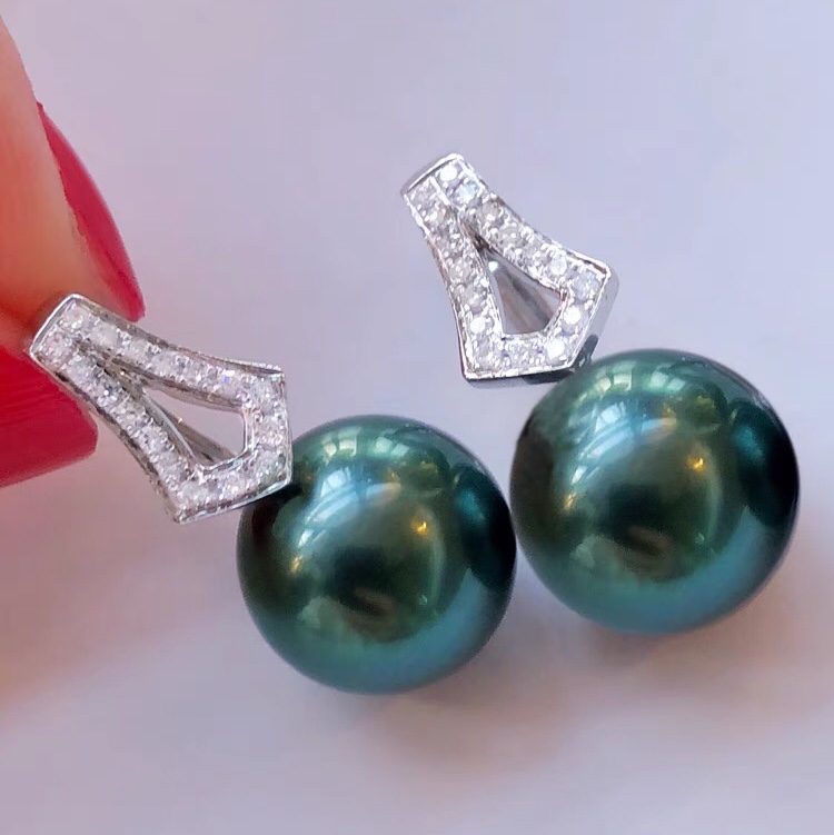 Pearl earrings earrings stud diamond pearls simple quality gift girl