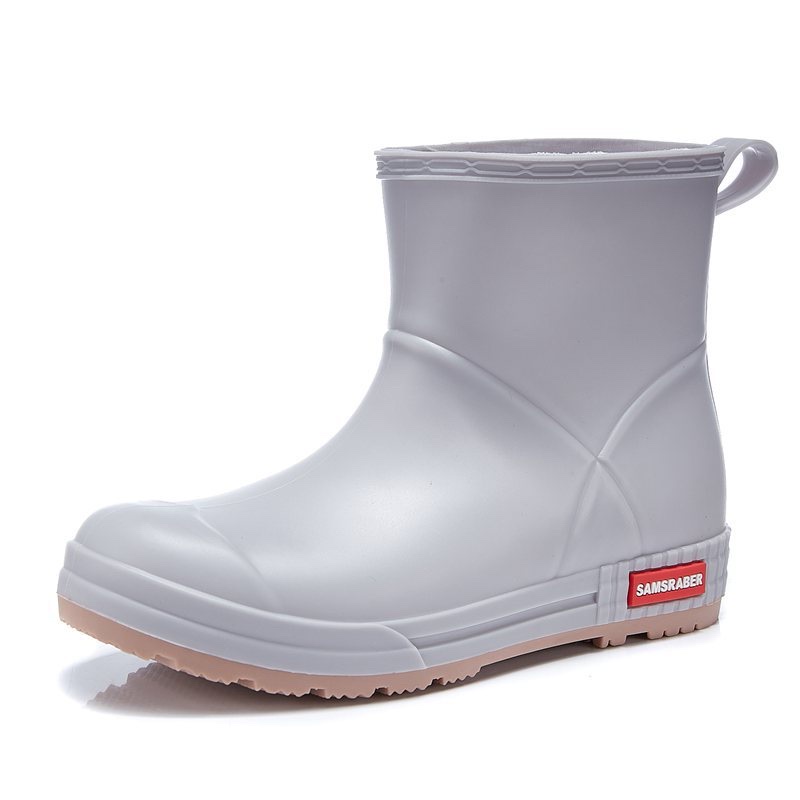 成人雨鞋白底实物图