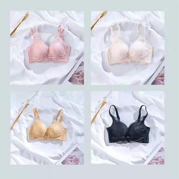 Fall/Winter New Latex Cup Underwear For Women Without Underwire Adjustment Small Breasts Gather A To C Sexy Lace Bra