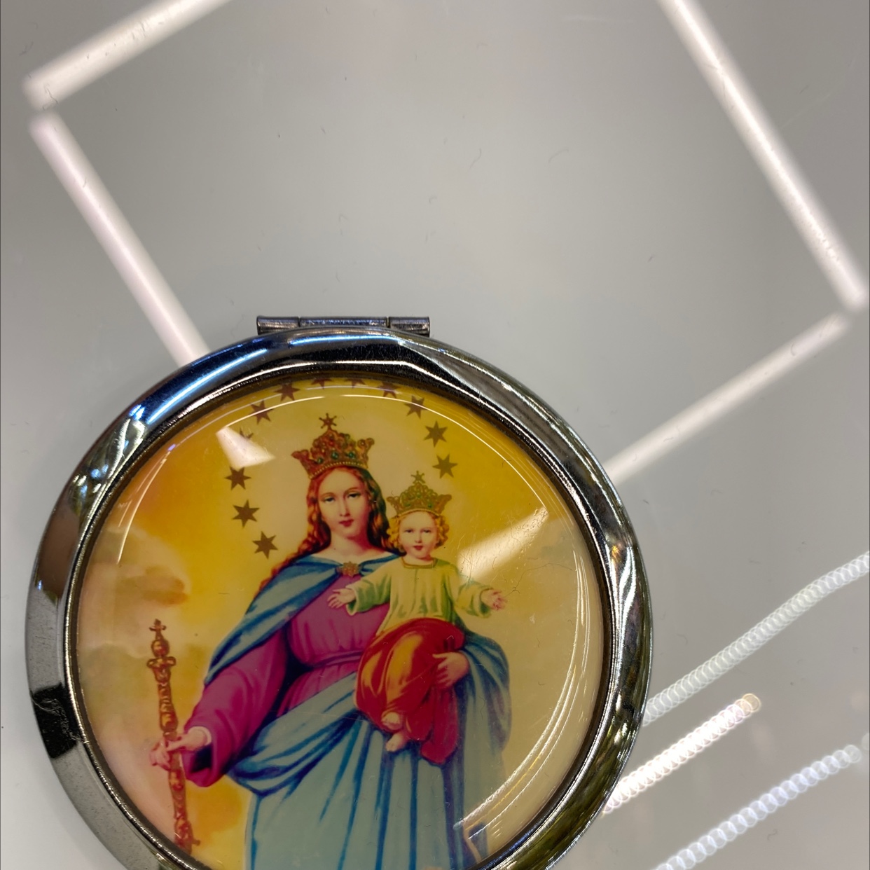 迪梦斯工艺品珠宝首饰盒镜子手工定制创意礼品镜子塑料金色镂空铬色镜子海洋系列图片宗教图片详情图12