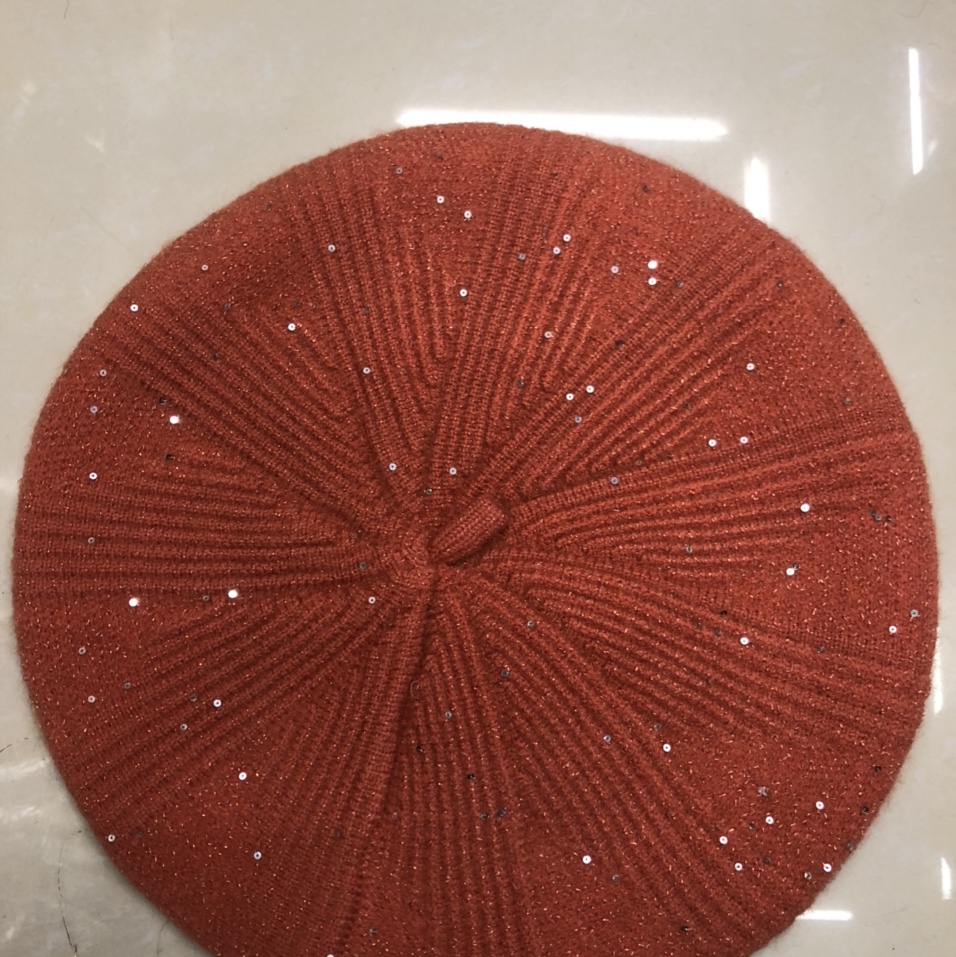 Sequin Beret orange red thumbnail