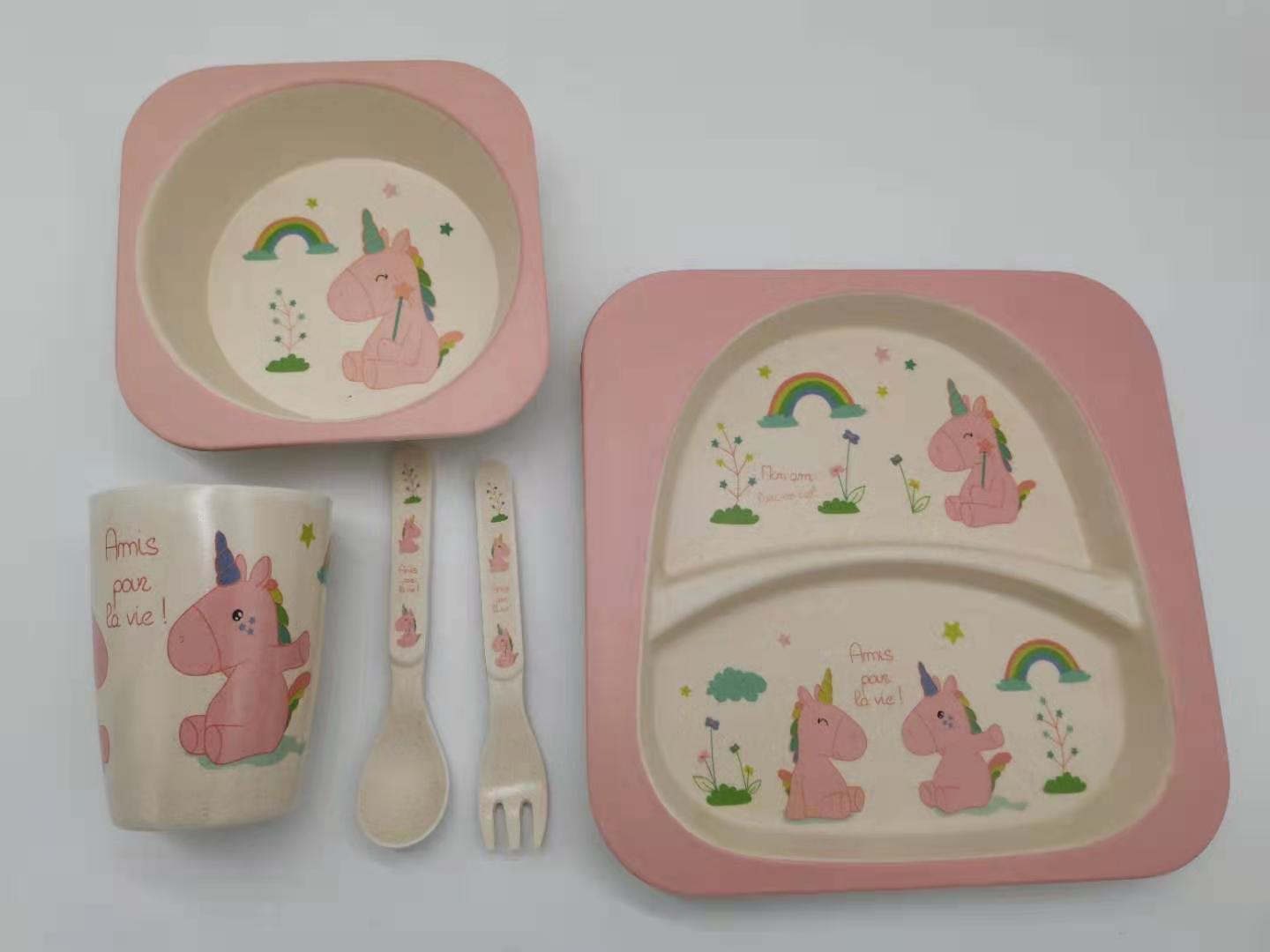 竹纤维儿童餐具，环保卡通餐具可爱餐具细节图