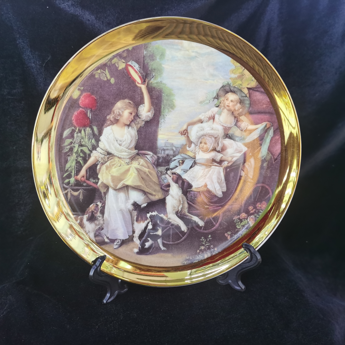 小明陶瓷陶瓷工艺7946旅游纪念品陶瓷盘子古典画定制外贸20cm
